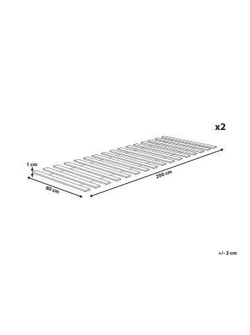 Beliani Lattenrahmen BLANZAC in Braun - (W) 160 x (H) 1 x (L) 200 cm