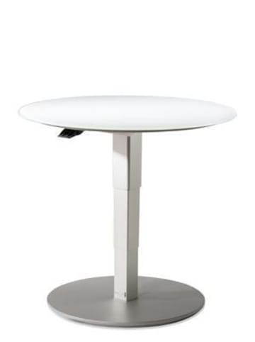 58 aufm Kessel FUNKTIONSTISCH höhenverstellbar Cali 80 x 80 x 39-76 Couchtisch Weiß/Perlsilber