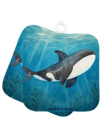 Mr. & Mrs. Panda Topfhandschuhe Orca Design ohne Spruch in Weiß