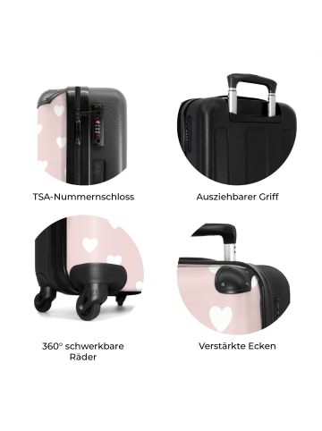 NoBoringSuitCases Suitcase, Handgepäck, Koffer, Trolley, Reisekoffer Rosa mit weißem