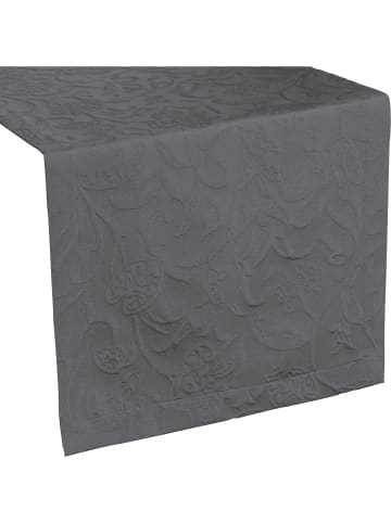 Pichler Jacquard, Baumwollmischung Tischläufer Cordoba in dunkelgrau