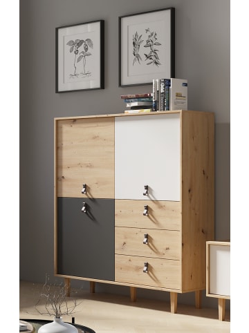 byLiving Highboard Bill in Artisan Eiche - (B) 120 x (H) 135 x (T) 36,5 cm