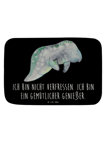 Mr. & Mrs. Panda Badteppich Seekuh Chillen mit Spruch in Schwarz