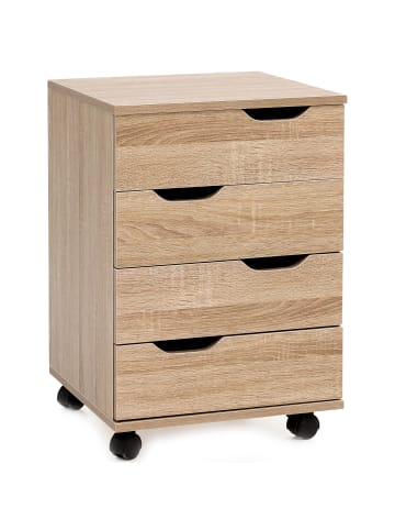 KADIMA DESIGN Rollcontainer Sonoma 40x60x40cm Schubladenschrank Büro Container,