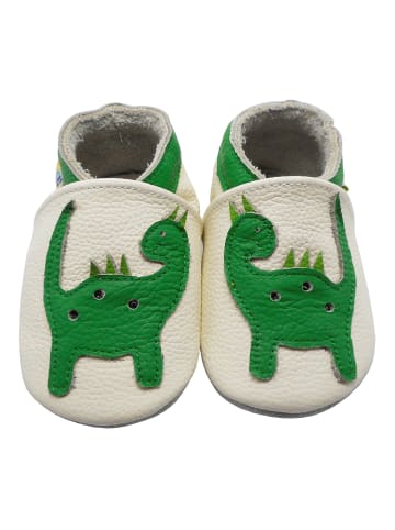 Yalion Baby-Lederlaufschuhe mit rutschfester Sohle – grünes Dinosauriermuster 