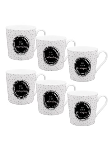 Geda Labels Kaffeebecher VE6 Home Time Lieblingstag in Weiß - 350ml
