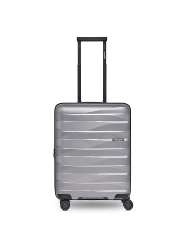 Bergpfeil Travel 4-Rollen Kabinentrolley S 55 cm mit Dehnfalte in arctic silver metallic