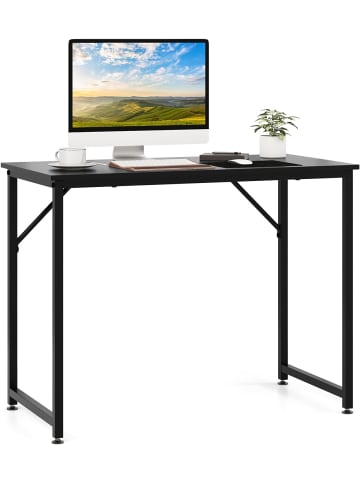 COSTWAY Schreibtisch 100x50x77cm in Schwarz