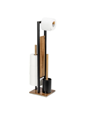 Wenko Toilettenpapier- und Bürstenhalter RIVALTA in Braun, (B) 23 x (H) 70 x (L) 18 cm