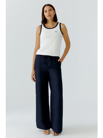 Oui Schmales Tank Top aus Baumwolle in Offwhite Blue