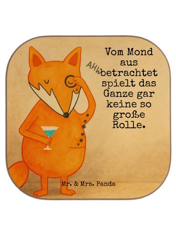 Mr. & Mrs. Panda Glasuntersetzer Fuchs Lord Design mit Spruch in Weiß