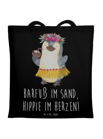 Mr. & Mrs. Panda Tragetasche Sommer Hippie mit Spruch in Schwarz