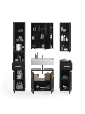 ebuy24 Badmöbelset Linus Schwarz 151 x 34 cm