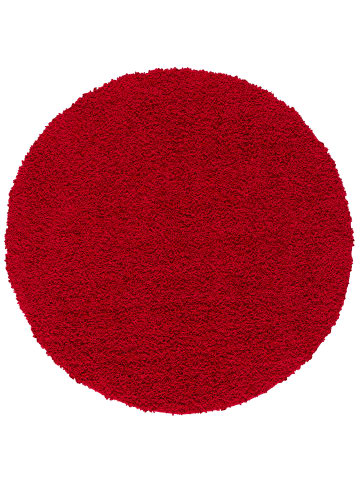 Pergamon Hochflor Langflor Teppich Aloha Rund in Rot