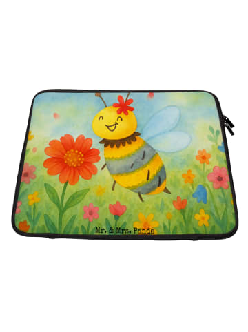 Mr. & Mrs. Panda Laptop Tasche Biene Blume Design ohne Spruch in Weiß