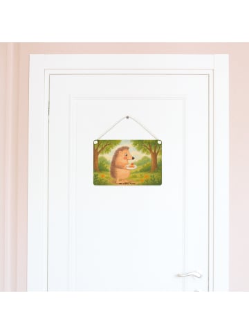 Mr. & Mrs. Panda Wandbild Holz Igel Kuchenstück Design ohne Spruch in Weiß