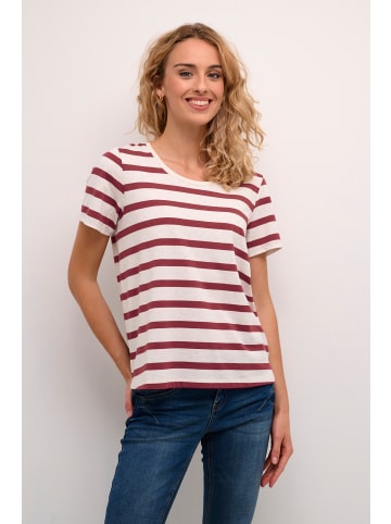 Cream T-shirt CRLarsa Regular fit in Red Melange Stripe