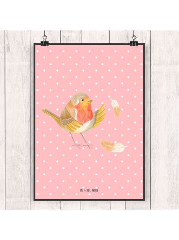 Mr. & Mrs. Panda Print Rotkehlchen Federn ohne Spruch in Rot Pastell