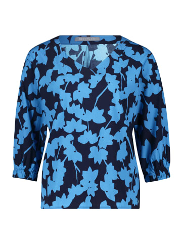 BETTY & CO Schlupfbluse mit Print in Dunkelblau/Blau