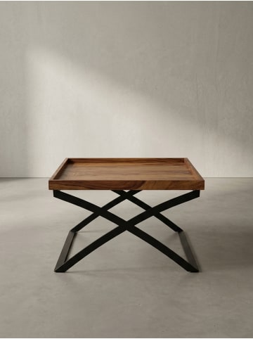 KADIMA DESIGN Couchtisch | Sheesham/Metall, 63x39x63cm, Industrial