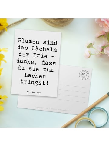 Mr. & Mrs. Panda Postkarte Spruch Florist Erde Lächeln mit Spruch in Weiß
