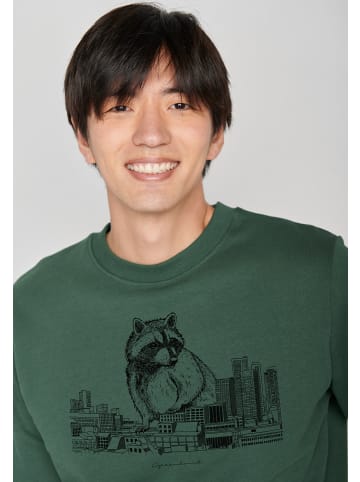 GreenBomb Sweatshirt Animal Raccoon City in Flaschen Grün