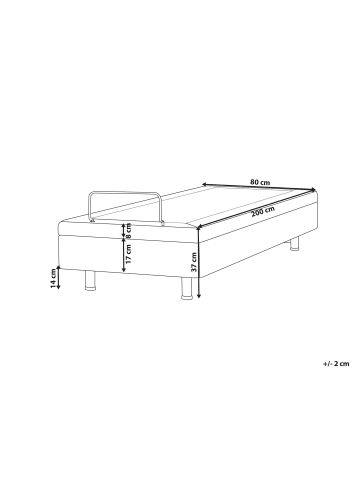 Beliani Einzelbett CASTELLAN in Beige/Schwarz - (W) 80 x (H) 37 x (L) 200 cm