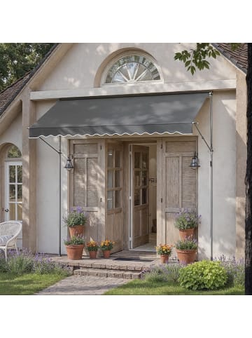 SONGMICS Klemmmarkise Sheld in Grau - (B)120 x (H)(220-300) x (T)300 cm