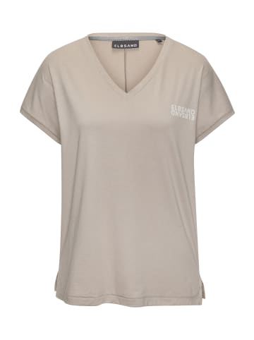 ELBSAND V-Shirt in taupe