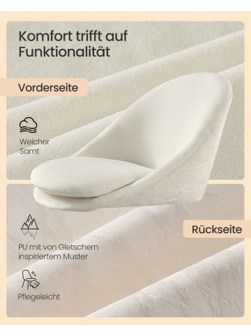 SONGMICS Bürostuhl Lenna in Weiß - (B)60 x (H)(80-90) x (T)60 cm
