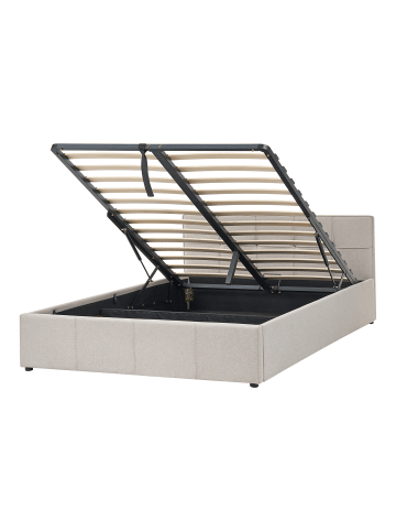 Beliani Doppelbett LAURESSES in Beige - (W) 128 x (H) 76 x (L) 214 cm