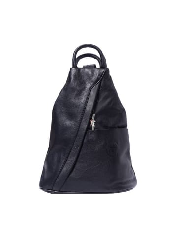 Florence Cityrucksack, Schultertasche Leder schwarz ca. 26cm
