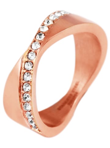 Adeliás Damen Edelstahl Ring Ringweite 56 in roségold