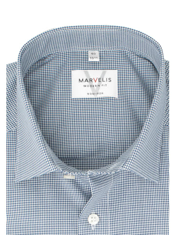 MARVELIS Modern Fit Businesshemd in Dunkelblau