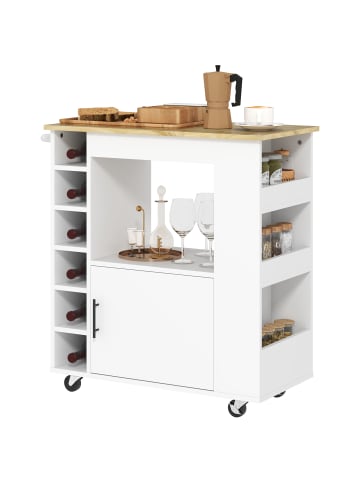 HOMCOM Küchenwagen in Eiche 83L x 40B x 83H cm
