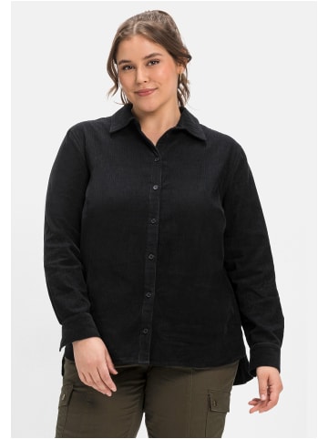 sheego Cordbluse in schwarz