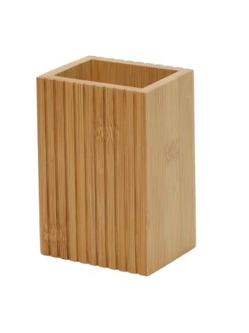 5five Simply Smart Zahnputzbecher TERRE INCONNUE, Bambus in Braun, (B) 6,6 x (H) 12,6 x (L) 8,4 cm