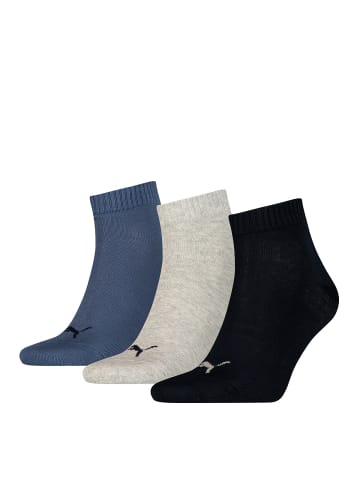 Puma Socken 3er Pack in Dunkelblau/Grau