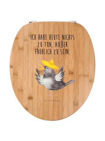 Mr. & Mrs. Panda Toilettendeckel Rabe Sombrero mit Spruch in Braun