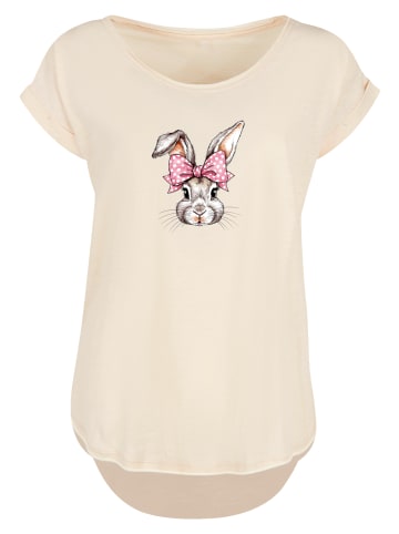 F4NT4STIC Long Cut T-Shirt Niedlicher Hase mit Schleife in Whitesand