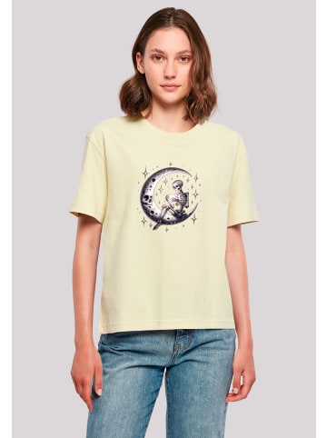 F4NT4STIC Tee Gothic Valentinstag Skelett Mond in softyellow
