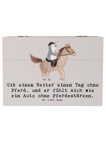 Mr. & Mrs. Panda holzschatulle Reitsport Liebe mit Spruch in Grau Pastell