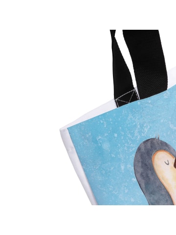 Mr. & Mrs. Panda Totebag Pinguin Buch mit Spruch in Eisblau