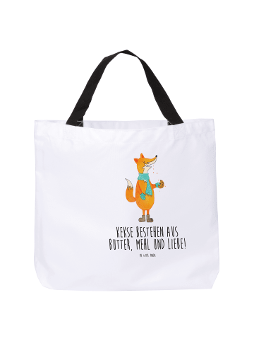Mr. & Mrs. Panda Strandtasche Fuchs Keks mit Spruch in Weiß