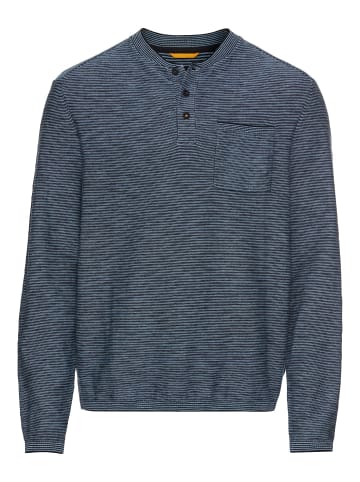 Camel Active Henley Langarmshirt aus einem Baumwollmix in Blau