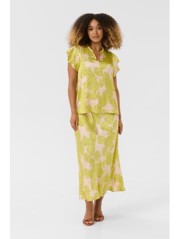 CULTURE Kurzarm-Bluse CUmiso Relaxed fit in Green Palm Leaves