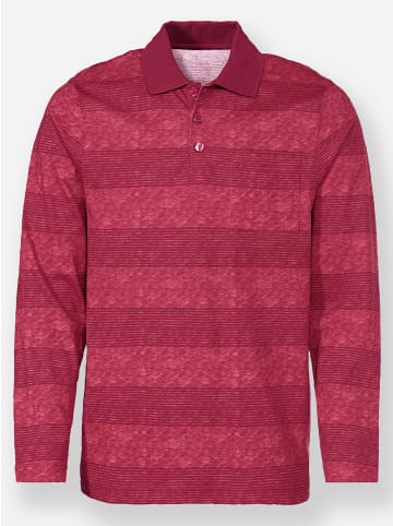 WITT WEIDEN Langarm-Poloshirt in bordeaux-kirsche