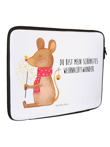 Mr. & Mrs. Panda Notebook Tasche Maus Weihnachten mit Spruch in Weiß