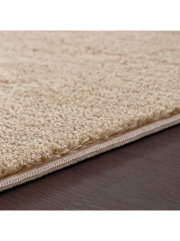 KADIMA DESIGN Teppich Kurzflor waschbar Unifarben Wohnzimmer in Beige
