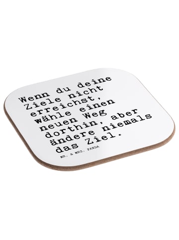 Mr. & Mrs. Panda Bierdeckel Wenn du deine Ziele... mit Spruch in Weiß